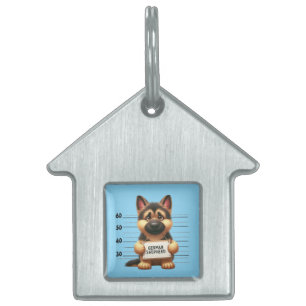 Placa Para Mascotas Pastor Alemán travieso