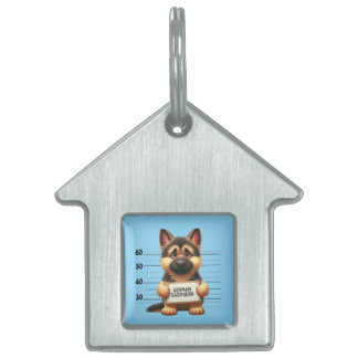 Placa Para Mascotas Pastor Alemán travieso