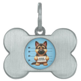 Placa Para Mascotas Pastor alemán travieso