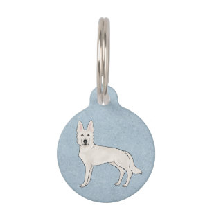 Placa Para Mascotas Pastor Suizo Blanco Pastor Alemán Blanco Perro de