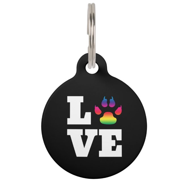 Placa Para Mascotas Pata del arco iris (Anverso)