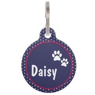 Placa Para Mascotas Pata Patriótica de EE. UU.
