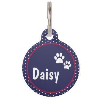 Placa Para Mascotas Pata Patriótica de EE. UU. 