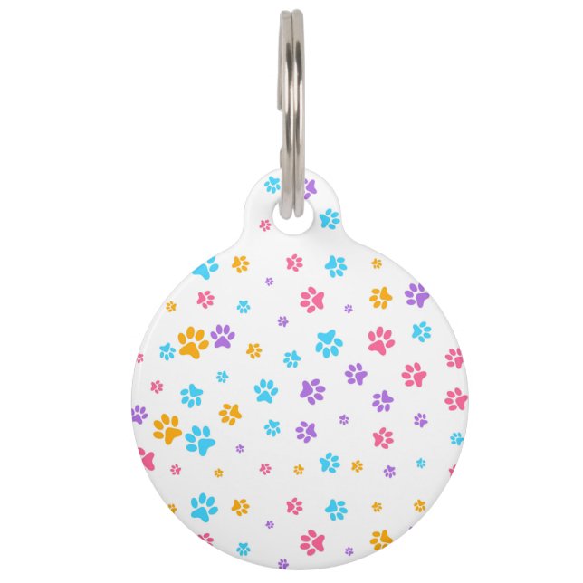 Placa Para Mascotas Patas de Cachorro  (Anverso)