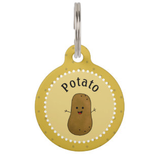Placa Para Mascotas Patata Personalizada Feliz
