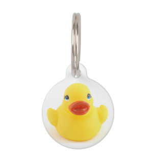 Placa Para Mascotas Patos de goma amarillos