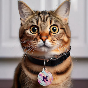 Placa Para Mascotas Patrón abstracto colorido personalizado