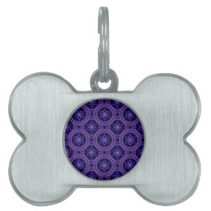 Placa Para Mascotas Patrón abstracto elegante boho moderno floral #505