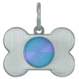 Placa Para Mascotas Patrón abstracto Verde azulado púrpura de Swirly P