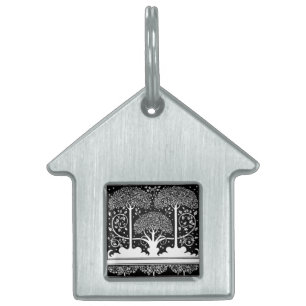 Placa Para Mascotas Patrón Beardsley de árbol Art Nouveau
