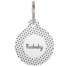 Placa Para Mascotas Patrón blanco y negro