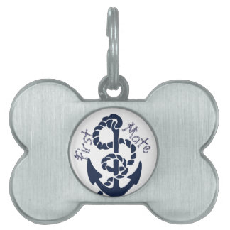Placa Para Mascotas Patrón de ancla de marina náutica