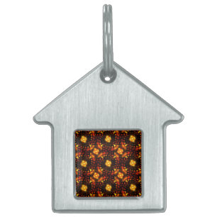 Placa Para Mascotas Patrón de Arte Abstracto Elegante Boho Moderno Dor