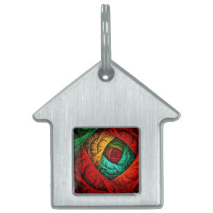 Placa Para Mascotas Patrón de arte colorido artístico moderno abstract