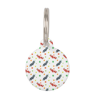 Placa Para Mascotas Patrón de bayas, arándano rojo, arándano azul, fru