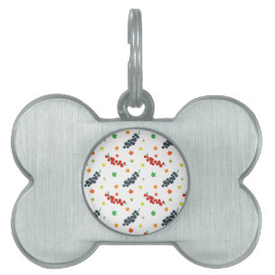 Placa Para Mascotas Patrón de bayas, arándano rojo, arándano azul, fru