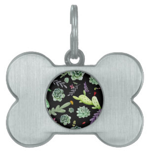 Placa Para Mascotas Patrón de cactus 2