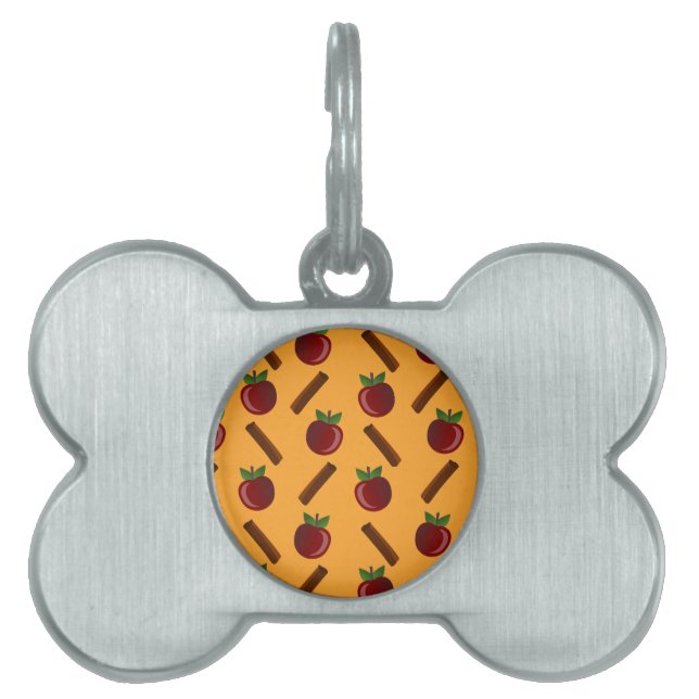Placa Para Mascotas Patrón de canela de Apple (Frente)
