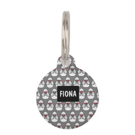 Placa Para Mascotas Patrón de Caniche Divertido