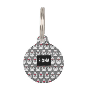 Placa Para Mascotas Patrón de Caniche Divertido