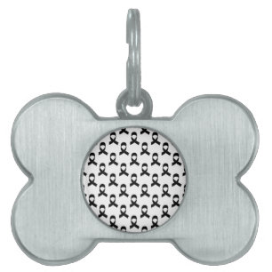 Placa Para Mascotas Patrón de cinta negra