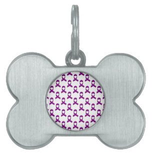 Placa Para Mascotas Patrón de cinta púrpura