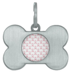 Placa Para Mascotas Patrón de cinta rosada