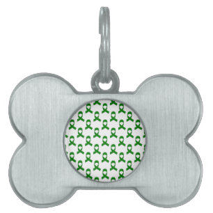 Placa Para Mascotas Patrón de cinta verde