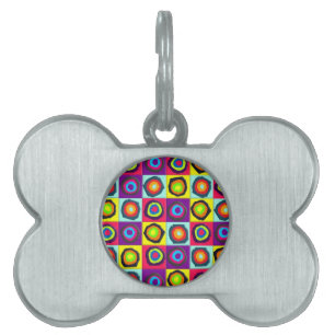 Placa Para Mascotas patrón de círculos