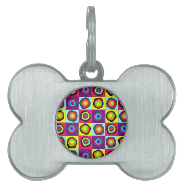 Placa Para Mascotas patrón de círculos (Frente)
