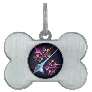 Placa Para Mascotas Patrón de color de arte de color rosa floral moder
