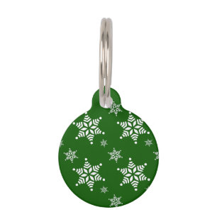Placa Para Mascotas Patrón de copo de nieve, copos de nieve blancos, n