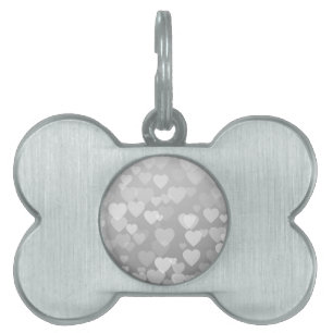 Placa Para Mascotas Patrón de corazones 17