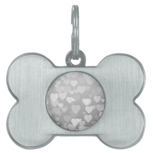 Placa Para Mascotas Patrón de corazones 17 (Frente)