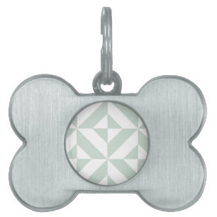 Placa Para Mascotas Patrón de cubo de decúbito geométrico Guay Mint