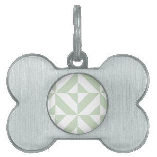 Placa Para Mascotas Patrón de cubo de deducción geométrica verde de sa