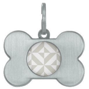 Placa Para Mascotas Patrón de cubo geométrico geométrico medio gris