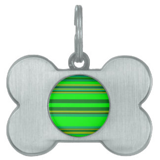 Placa Para Mascotas Patrón de diseño personalizado de franja verde col