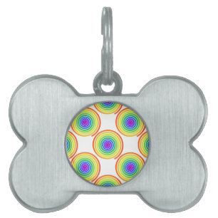 Placa Para Mascotas Patrón de espiral arcoiris