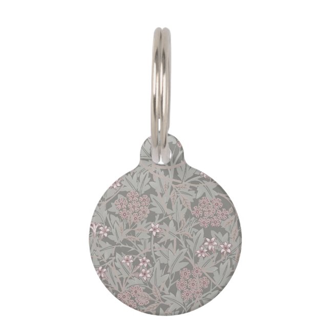 Placa Para Mascotas Patrón de Flor de Jazmín de William Morris (Anverso)