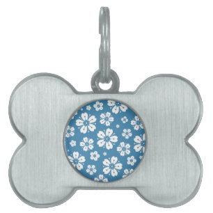 Placa Para Mascotas Patrón de flores 5