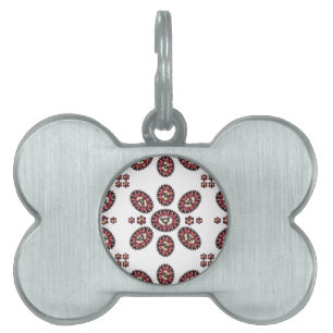 Placa Para Mascotas Patrón de flores de Mandala