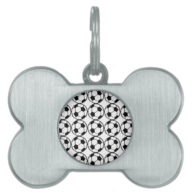 Placa Para Mascotas Patrón de fútbol (Frente)