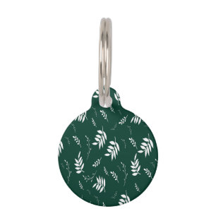 Placa Para Mascotas patrón de hoja