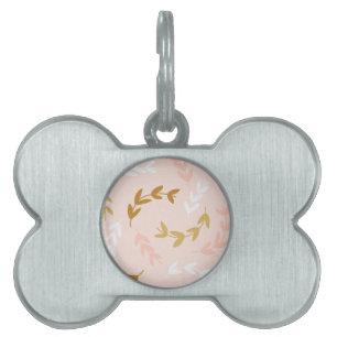 Placa Para Mascotas Patrón de hojas 4