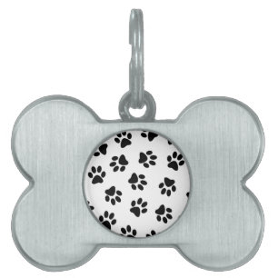 Placa Para Mascotas Patrón de huellas de patas, patas de perro, patas