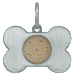 Placa Para Mascotas Patrón de huevo dorado amarillo Huevos de Pascua B