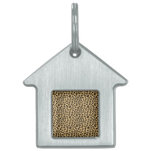 Placa Para Mascotas Patrón de impresión de leopardo
