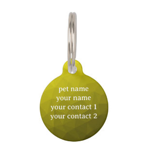 Placa Para Mascotas Patrón de malla geométrica amarilla Tu texto