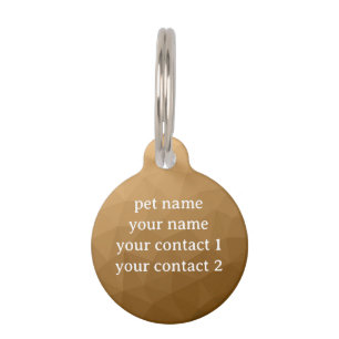 Placa Para Mascotas Patrón de malla geométrica marrón Tu texto